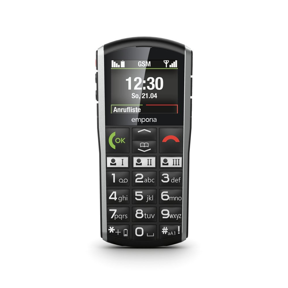 EMPORIA SIMPLICITY V3 SENIOR PHONE 2" TASTI GRANDI 2G RADIO FM BLUETOOTH NERO ARGENTO