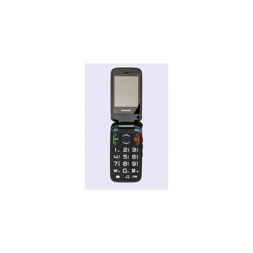ONDA F12 FELICE+ DUAL SIM SENIOR PHONE CLAMSHELL 2.4" TASTI GRANDI VIVAVOCE TASTO SOS RADIO FM ITALIA BLACK