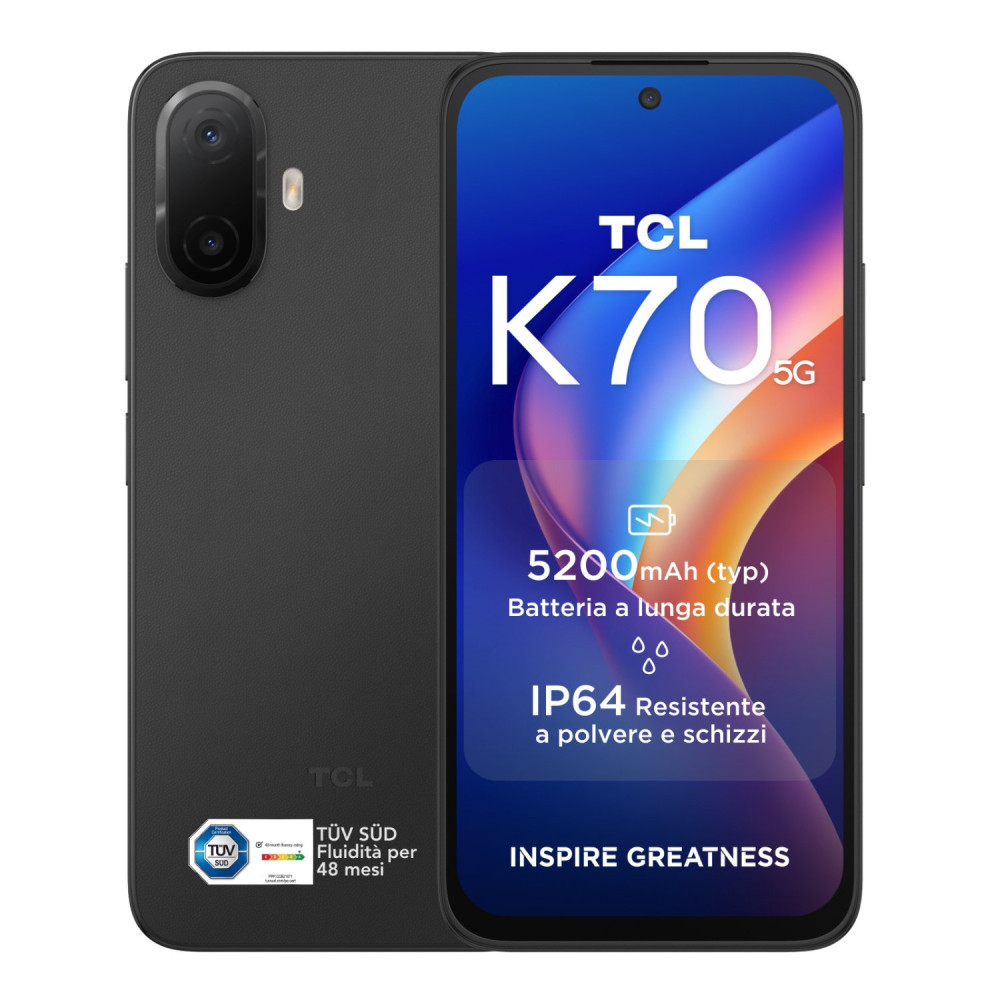 TCL K70 5G DUAL SIM 6.8" OCTA CORE 128GB RAM 4GB 5G ITALIA MIDNIGHT BLACK
