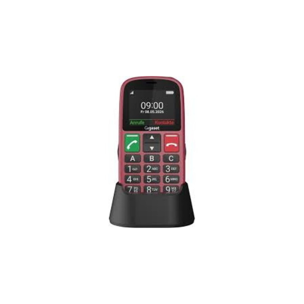 GIGASET GL30 4G 2.2" SENIOR PHONE TASTO SOS 3 TASTI CHIAMATA RAPIDA COMPATIBILE CON APPARECCHI ACUSTICI 4G ROSSO